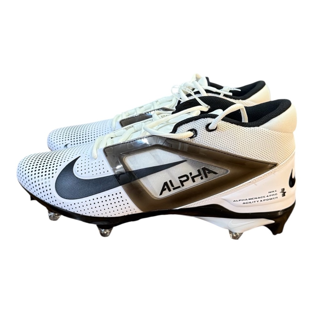 Nike Alpha Menace 4 Pro Football Cleats Men’s Size 12/12.5 White/Black - Picture 3 of 10